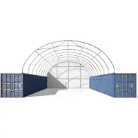 TOOLPORT Rückwand für Container Überdachung 10m Breite – PRIMEtex 2300 PVC Plane, weiß