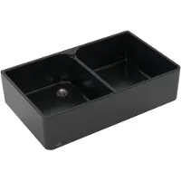 Villeroy & Boch VB Spülstein 90 X Spülstein Doppelbecken 639001 900x550mm Ebony CeramicPlus