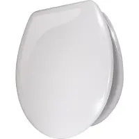 Trisens WC Sitz Toilettensitz mit Absenkautomatik Duroplast Klodeckel Klositz , Motiv:Weiß