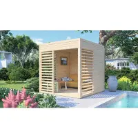 Bertilo Pavillon Unico 1 inkl. Fußboden 226 x 234 cm natur