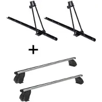 VDP 2x Fahrradträger ORION + Dachträger K1 PRO Aluminium kompatibel mit für VW Multivan (T5) 09-15