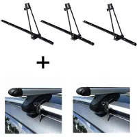 VDP 3x Fahrradträger ORION + Relingträger L120 kompatibel mit für Dacia Sandero Stepway ab 09
