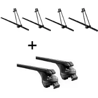 VDP 4x Fahrradträger ORION + Relingträger Quick Stahl L kompatibel mit für Audi Q7 (4L) 2006-2015