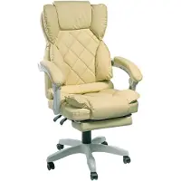 Trisens Schreibtischstuhl Design Bürostuhl TV Bürosessel Chefsessel Relax & Home Office,Farbe:Beige
