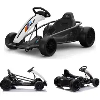 Es-toys Kinder Elektro Gokart FXI1, weiß, E-Gokart mit Driftfunktion, 5-10km/h