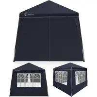 Casaria Faltpavillon Capri Anthrazit 3x3m inkl 4 Seitenwänden UV-Schutz 50+