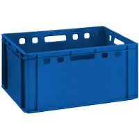 BURI Fleischkiste E3 blau 60x40x30cm Lagerkiste Eurobox hoch aus Deutschland lebensmittelecht, robust, stapelbar