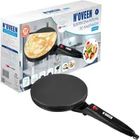 Noveen Elektrische Pfannkuchenpfanne ECM490 Teflon-Antihaftbeschichtung 1 Meter längeres Kabel