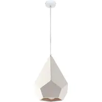 Etc-shop Pendelleuchte, Keramik, Diamantform, weiß, L 30 cm