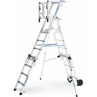 Zarges Teleskop Plattformleiter ZAP Masterflex Plus S gebördelt 4-7 Stufen