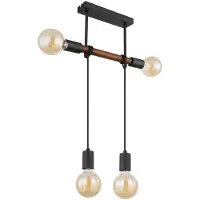 Globo Hängeleuchte, 4 Flammig, Höhenverstellbar, Holz, L 39 cm