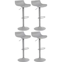 CLP 4er Set Barhocker Aveiro höhenverstellbar und drehbar | Farbe grau