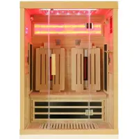 Dewello Infrarotkabine Infrarotsauna SALTCOATS 135cm x 105cm inkl. 4 Vollspektrumstrahler, 4 Karbonstrahler, 2 Personen