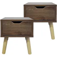 HTI Nachttisch 1 Schublade 2er-Set Thekla Eiche