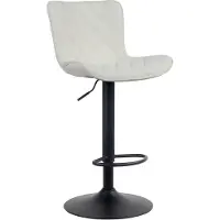 CLP Barhocker Emma höhenverstellbar und 360 drehbar | creme Farbe creme Material Stoff