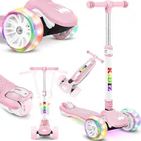 Kidiz Roller X-Pro2 Dreiradscooter faltbar, PolyurethanLED Räder, höhenverstellbar, für Kinder 3-12 Jahre