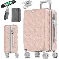 Kesser Reisekoffer | Koffer ABS Hartschalenkoffer mit Zahlenschloss, Kofferwaage & Reisebrieftasche 360° Rollen | Koffer für Business & Reise Trolley