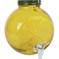 Merkloos Kan "Lemon" met tapkraantje geel glas 5ltr