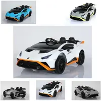 Es-toys Kinder Elektroauto Lamborghini Huracan STO EVA-Reifen Bluetooth MP3 USB weiss