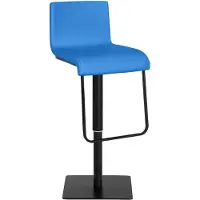 CLP Barhocker Limon Kunstleder höhenverstellbar und 360 Grad drehbar | Farbe blau Gestell Farbe schwarz