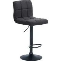 CLP Barhocker Calma Stoff 360 drehbar und höhenverstellbar | Farbe dunkelgrau Gestell Farbe schwarz