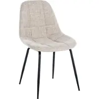 CLP Stuhl Tom mit Metallgestell und hochwertiger Polsterung creme Material Stoff