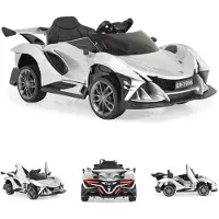 Moni Kinder Elektroauto Flash metallic 4 Motoren, MP3, Fernbedienung, EVA-Reifen silber