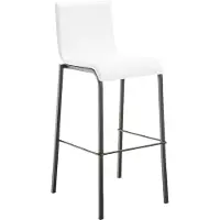DELUKE Barhocker KELAN - Kunstleder Weiß 43x51x103 cm Schwarz | Barstuhl Mit Lehne Tresenhocker Tresenstuhl Kneipenhocker Kneipenstuhl