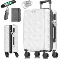 Kesser Reisekoffer | Koffer ABS Hartschalenkoffer mit Zahlenschloss, Kofferwaage & Reisebrieftasche 360° Rollen | Koffer für Business & Reise Trolley