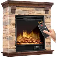 Kesser Elektrokamin Standkamin - Kamin elektrisch mit LED 3D-Flammeneffekt, Mit Heizung Heizfunktion, Elektro Kamin mit 1800W Leistung, Wochentimer, Thermostat, Fernbedienung, dimmbar