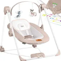 Kidiz Babywippe Babyschaukel mit 5 Geschwindigkeitseinstellungen zusammenklappbarer Baby Wippe Schaukel Babyhochstuhl mit Spielbogen Spielzeugen 5 beruhigende Naturgeräusche neugeborene