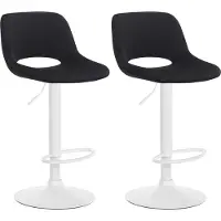 CLP 2er Set Barhocker Camden Samt drehbar und höhenverstellbar | schwarz Farbe schwarz Material Gestell Metall matt weiss