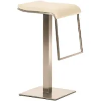 CLP Barhocker Lameng Kunstleder E78 mit Edelstahlgestell creme