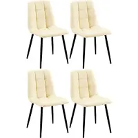 CLP 4er Set Esszimmerstuhl Antibes Kunstleder creme