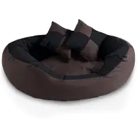 BedDog 4in1 Hundebett SABA, Hundekissen, abwischbar,L,MOCCA (schwarz/braun)