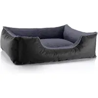 BedDog Hundebett TEDDY, Hundesofa,(L) ca. 80x65x18cm,THE-ROCK (schwarz/grau)