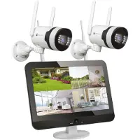 LUVISION Dual WLAN PTZ Überwachungssystem mit Monitor 5MP, Mikrofon, Sirene, Nachtsicht, KI Bewegungsverfolgung