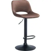 CLP Barhocker Camden Samt drehbar und höhenverstellbar | braun Farbe braun Material Gestell Metall matt schwarz