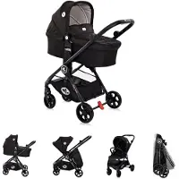 Lorelli Kombikinderwagen 2 in 1 Patrizia, Babywanne, Sportsitz, Sitz umkehrbar schwarz