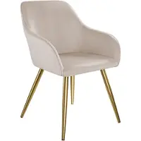 TecTake Esszimmerstuhl Marilyn gepolstert, in Samtoptik 58 x 62 x 82 cm