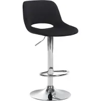 CLP Barhocker Camden Samt drehbar und höhenverstellbar | Farbe schwarz Material Gestell Metall in Chromoptik