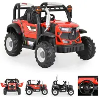 Moni Kinder-Elektro Traktor Harvest Fernbedienung, Hupe, Lichter, Musik, MP3