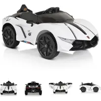 Moni Kinder Elektroauto Cordoba, MP3-Anschluss, Fernbedienung, Gurt, Bluetooth weiß
