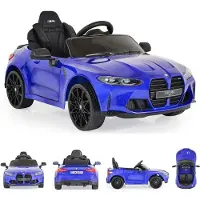 Moni Kinder Elektroauto BMW M4 Fernbedienung EVA-Reifen 2 Motoren Musikfunktion blau