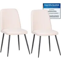 Albatros BONO Stoffstuhl Beige– 2er-Set Esszimmerstühle im modernen Retro-Design DEKRA-, pflegeleichter Stoffbezug