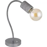 Etc-shop Tischleuchte, Metall, Silber, Alu, Spot beweglich, H 59 cm