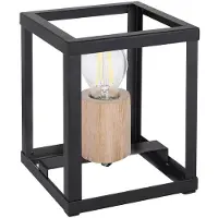 Globo RGB LED Tischleuchte, Holz, schwarz, App Steuerung, H 20 cm
