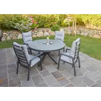LC Garden »Bondino« Dining Gartentisch rund Ø150x75cm anthrazit mit Glas-Keramik Tischplatte