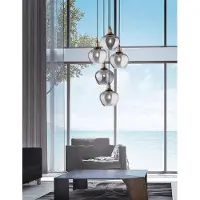 Nova Luce CEDRO Pendelleuchte E27 5-fach Schwarz 160x50cm dimmbar 8436406
