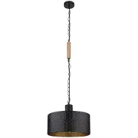 Etc-shop Hängeleuchte, schwarz-gold, 1 flammig, H 120 cm